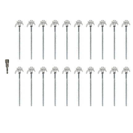 Benson Schroefharingen Set - 20 Stuks - Inclusief Adapter & Koffer - 20.5 cm