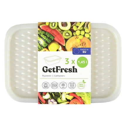 Benson Vershoudbakjes - 1,45 Liter - 3-delig - BPA-vrij - Magnetron & Vriezerbestendig