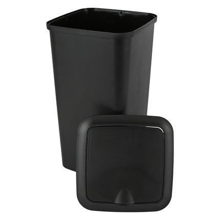 Benson Prullenbak - 10 Liter - Zwart - Met Afneembaar Deksel - 16 x 16 x 36 cm