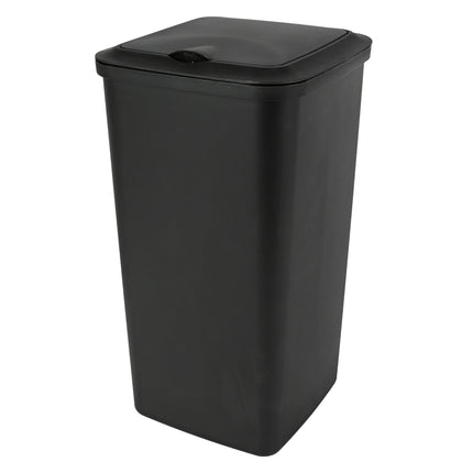 Benson Prullenbak - 10 Liter - Zwart - Met Afneembaar Deksel - 16 x 16 x 36 cm