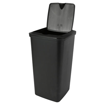 Benson Prullenbak - 10 Liter - Zwart - Met Afneembaar Deksel - 16 x 16 x 36 cm