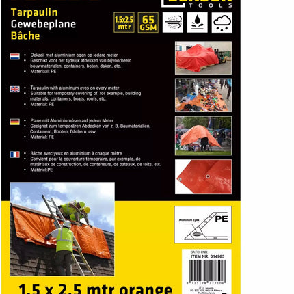 Dekzeil 1,5 x 2,5 Meter - Oranje