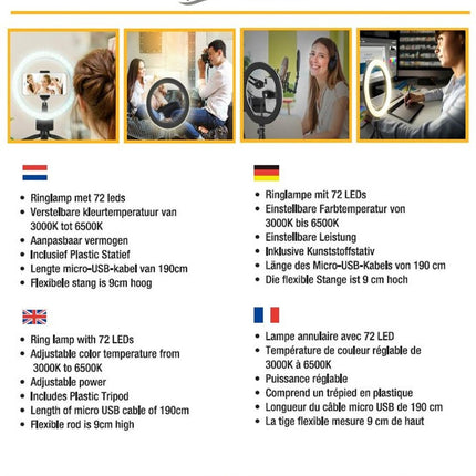 Led Vlog Lamp Met Statief - 20 cm