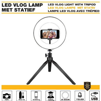 Led Vlog Lamp Met Statief - 20 cm