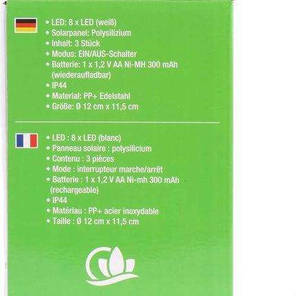 Solar Grondspot Ledlamp Set 3 Stuks
