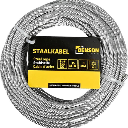 Benson Staalkabel – Ø 3 mm - 15 meter