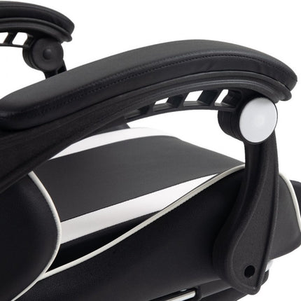 Ergonomische Gaming Stoel  Met Voetensteun – Zwart/Wit