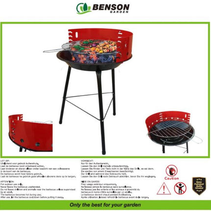 Traditionele Houtskool barbecue met Verstelbaar Rooster – Ø 36 cm