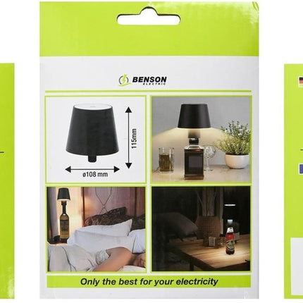 Benson Flessenlamp Zwart