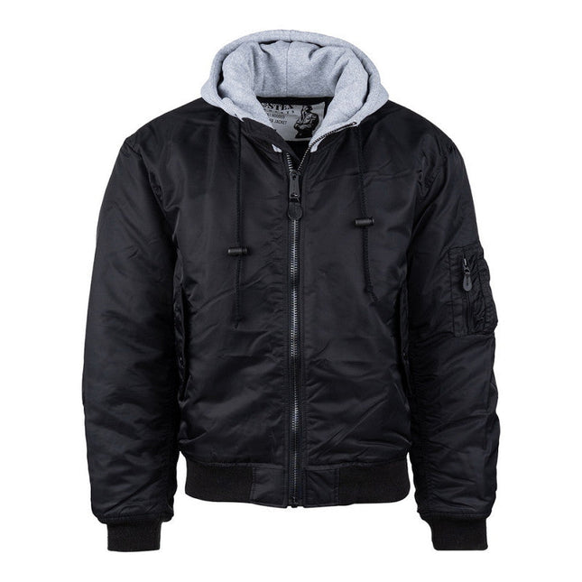 MA-1 hooded bomber jack - Zwart