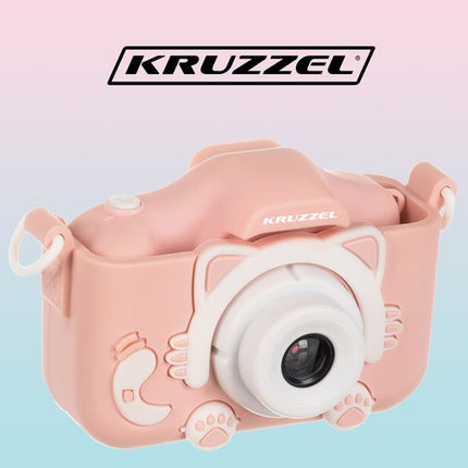 Kruzzel Digitale Kindercamera - Roze - Full HD - Inclusief 32GB Kaart