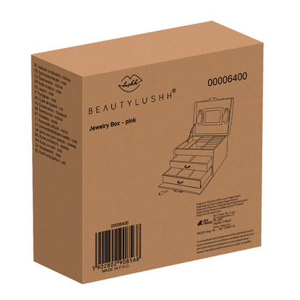Beautylushh Luxe Sieradendoos - Satijn Look - 20 Compartimenten - Roze