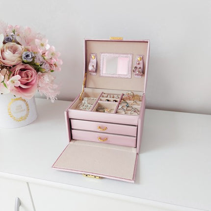 Beautylushh Luxe Sieradendoos - Satijn Look - 20 Compartimenten - Roze