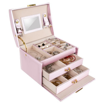 Beautylushh Luxe Sieradendoos - Satijn Look - 20 Compartimenten - Roze