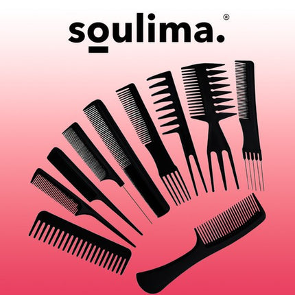 Soulima Kapperskammen Set - 10-delig - Hittebestendig - Zwart