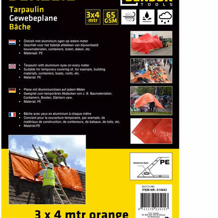 Dekzeil 3 x 4 Meter - Oranje