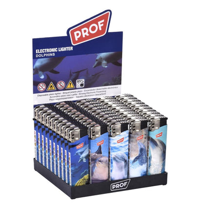 Prof Aansteker Dolphins Design - 50 Stuks - Kleurrijke Dolfijnenprint