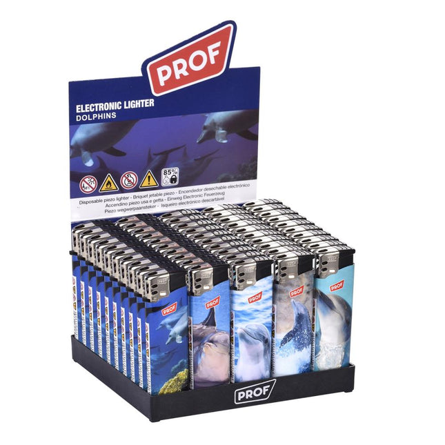 Prof Aansteker Dolphins Design - 50 Stuks - Kleurrijke Dolfijnenprint