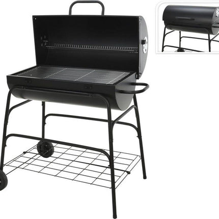 Verrijdbare Houtskoolbarbecue - Cilinder - 77 X H100Cm