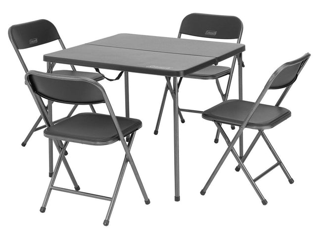 Coleman Campingtafel met Stoelen – 4 Personen – Inklapbaar – Aluminium – Zwart