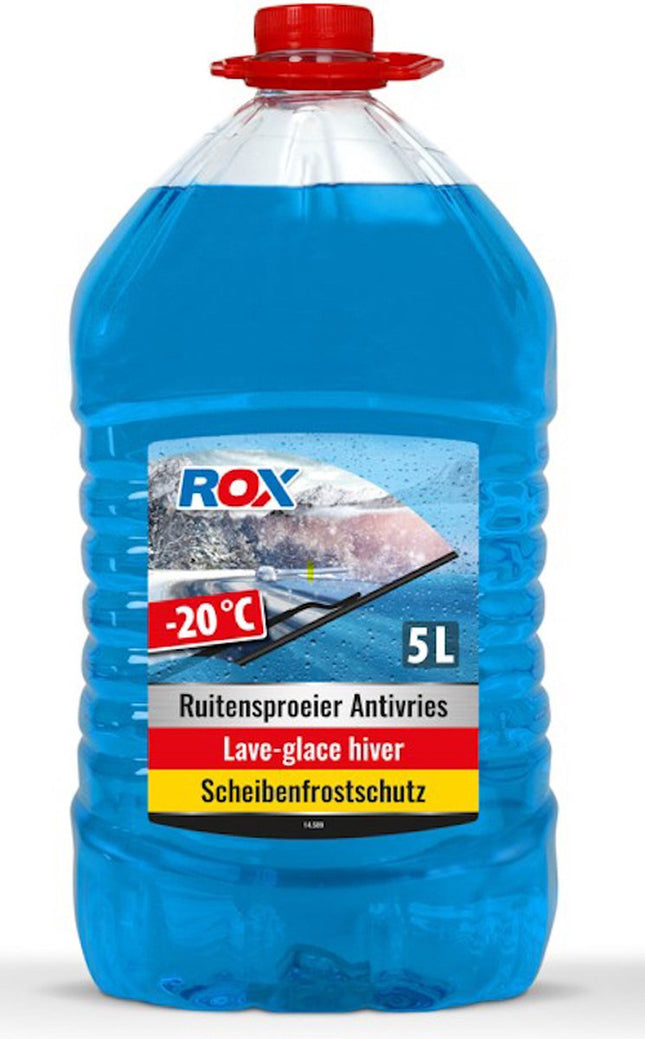 ROX Winter Ruitensproeiervloeistof Antivries – Tot -20°C – Gebruiksklaar – 5L