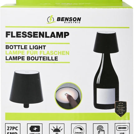 Benson Flessenlamp Zwart
