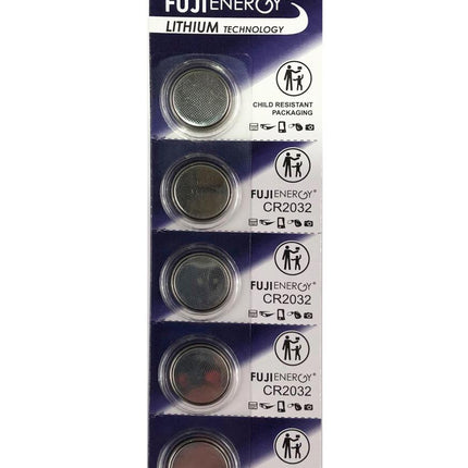 Fuji Energy Knoopcelbatterijen - CR2032 - Lithium - 3V - 5 stuks