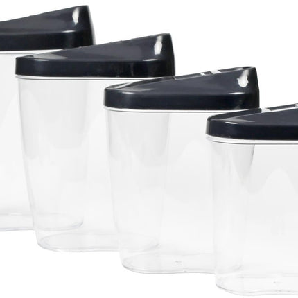 Benson Voorraadpotten Set - 4-delig - 0,5L t/m 1,25L - BPA-vrij - Transparant