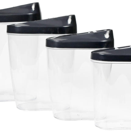 Benson Voorraadpotten Set - 4-delig - 0,5L t/m 1,25L - BPA-vrij - Transparant
