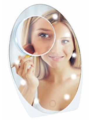 Benson Make-up Spiegel met LED & Vergrootspiegel – Wit – 5x Vergroting