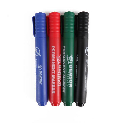 Benson Permanente Markers - 4 Stuks - Kleur & Zwart - Profi