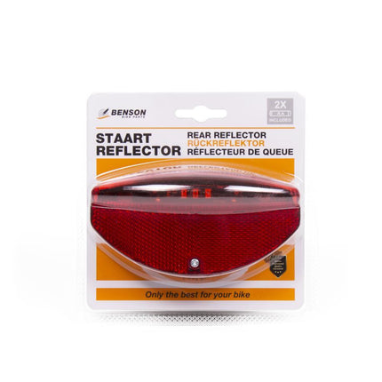 Benson LED Fietsachterlicht - Staartreflector - Bagagedrager 80mm - Incl. Batterijen