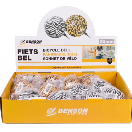 Benson Ding-Dong Fietsbel - Ø 80 mm - Dierenprint Mix