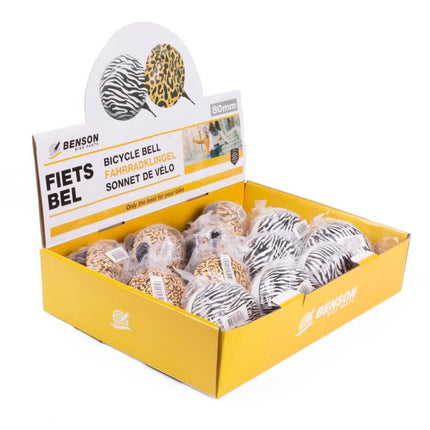 Benson Ding-Dong Fietsbel - Ø 80 mm - Dierenprint Mix