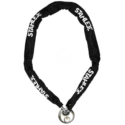 Stahlex Ketting en Hangslot 312 - 8 mm x 1200 mm - Gehard Staal - Zwart