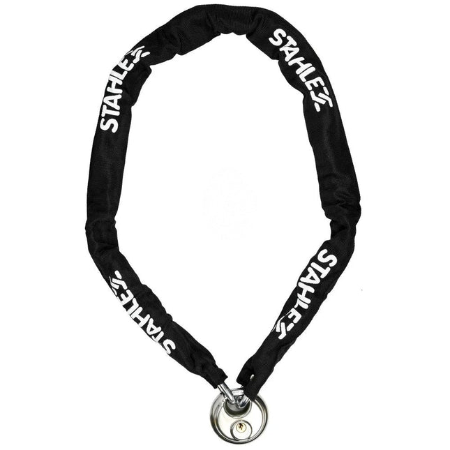 Stahlex Ketting en Hangslot 312 - 8 mm x 1200 mm - Gehard Staal - Zwart
