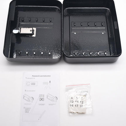 Benson Sleutelkast met Codeslot - 20 Haken - Staal - Zwart - 20 x 16 x 7,5 cm