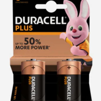 Duracell Plus C Batterijen - LR14 / MN1400 - 1.5V - 2 stuks - Duralock