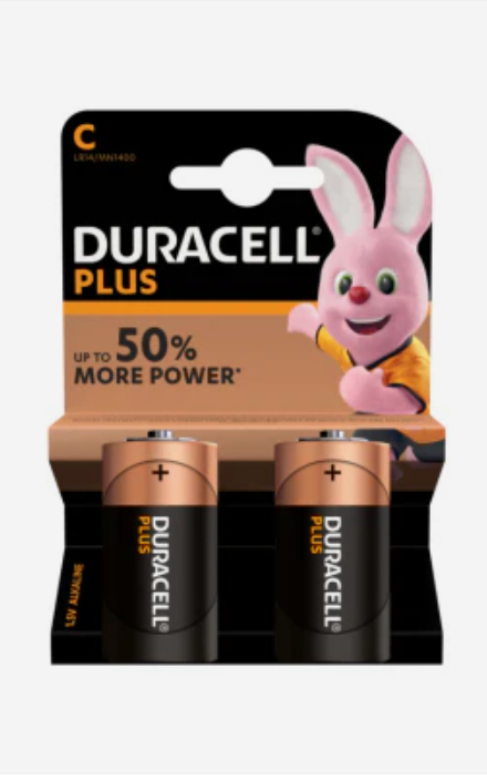 Duracell Plus C Batterijen - LR14 / MN1400 - 1.5V - 2 stuks - Duralock