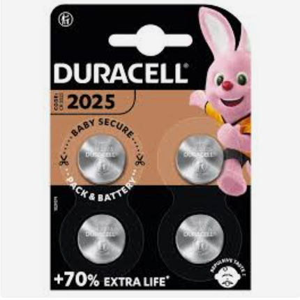 Duracell Knoopcelbatterijen - CR2025 - Lithium - 3V - 4 stuks