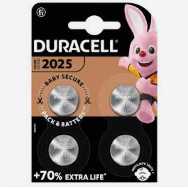 Duracell Knoopcelbatterijen - CR2025 - Lithium - 3V - 4 stuks