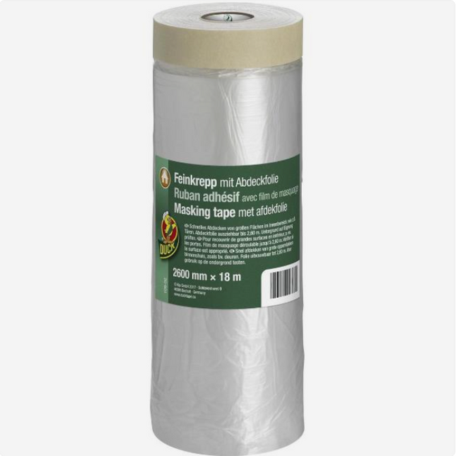 Duck Schilderstape met Afdekfolie 2600 mm x 18 m - Masking Film