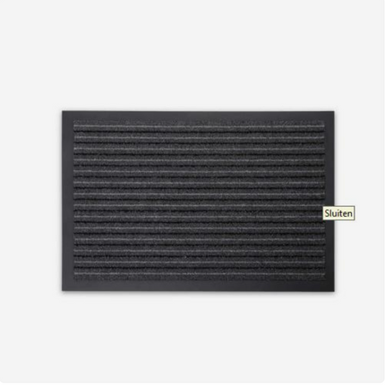 Benson Schoonloopmat XL - 90 x 150 cm - Grijs Streep - Absorberend & Slipvast