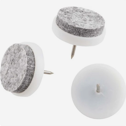 Benson Antikrasvilt met Nagel - Ø 24 mm - 8 stuks - Wit/Grijs