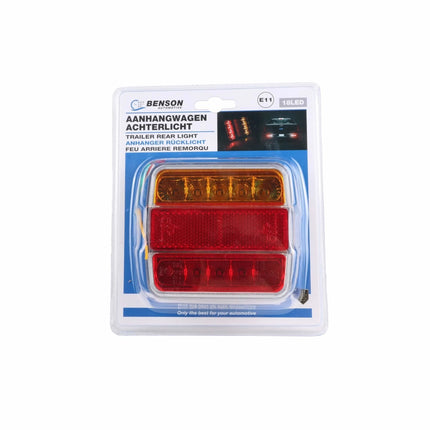 Benson Aanhangwagen Achterlicht | 18 LED | Vierkant | E11 Goedgekeurd