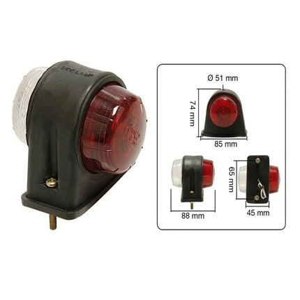 Benson Breedtelamp | Rubber | Halogeen | 12V/24V | Rood/Wit | E-keur