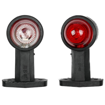 Benson Breedtelamp | Rubber op Steel | 125 mm | Rood/Wit | E-keur 12V