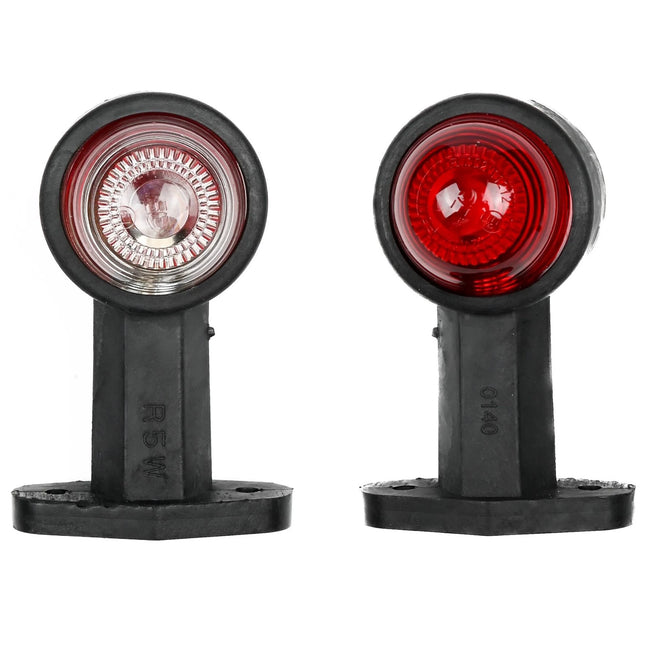 Benson Breedtelamp | Rubber op Steel | 125 mm | Rood/Wit | E-keur 12V