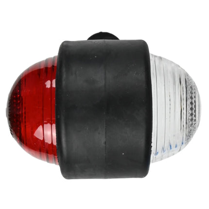Benson Breedtelamp | Rubber op Steel | 125 mm | Rood/Wit | E-keur 12V