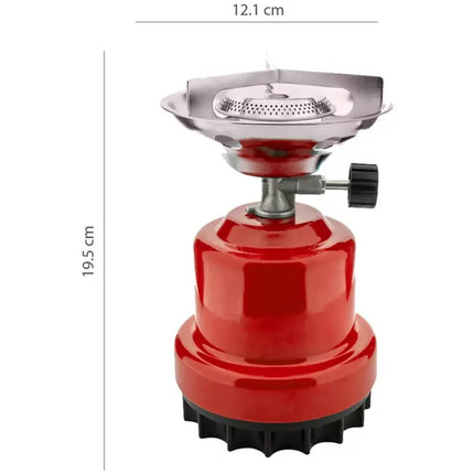 Baygas Camping Kookstel - Metaal - Rood - Voor 190g Prikpatronen - Compact